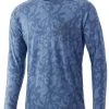 Huk Waypoint Running Lakes Long Sleeve Shirt - Titanium Blue - Medium -Fishing Equipment Discount Store huk waypoint running lakes long sleeve shirt titanium blue m 80066.1651453763