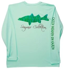 IBig Seagrass Snook Performance Long Sleeve Shirt - Seafoam - Medium