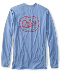 Orvis Dri-Release Long Sleeve Logo Shirt - Bluestone - Medium