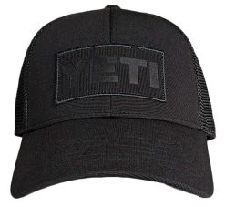 YETI Black On Black Patch Trucker Hat